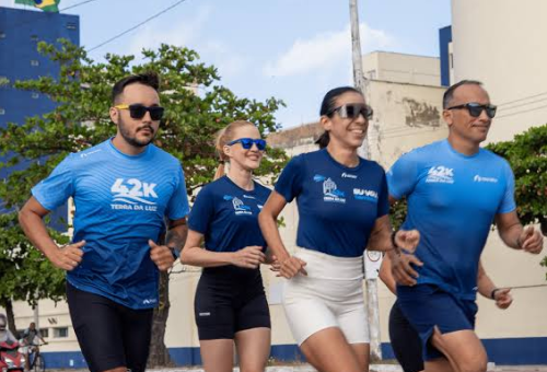 Equipe reunida após o treino